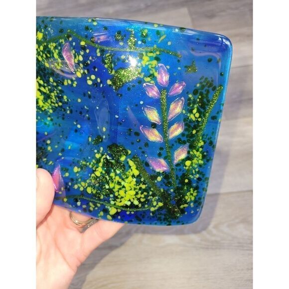 Laura Mendola BLUE GLASS SINGLE CANDLE HOLDER  made in Alaska - Picture 8 of 16